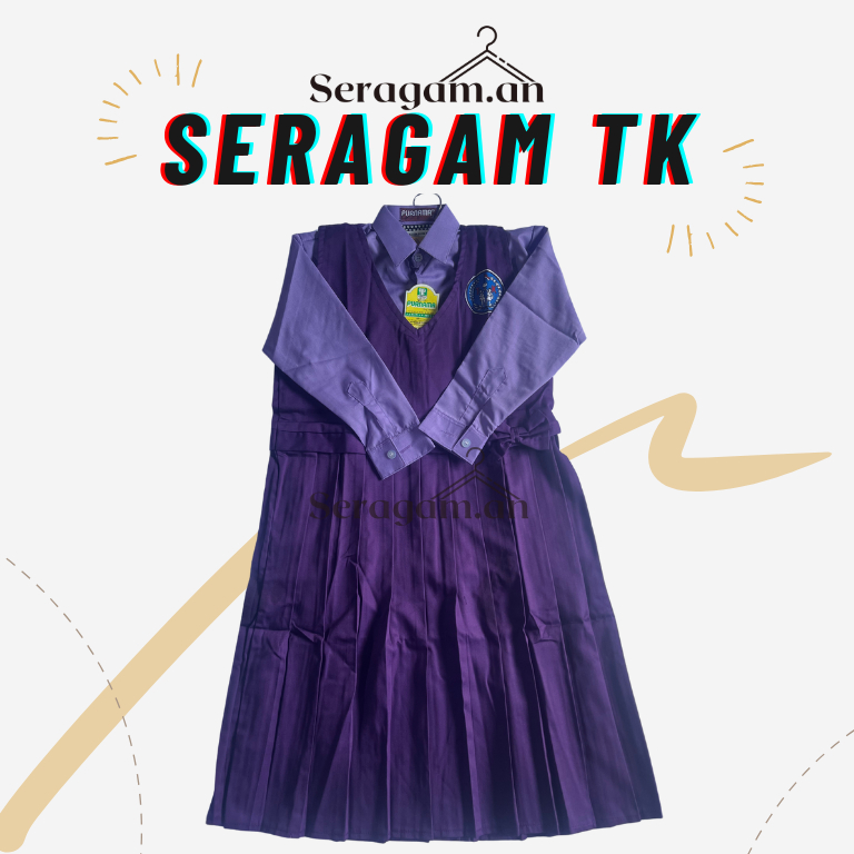 [SET TERMURAH SERAGAM TK DI SHOPEE] SERAGAM TK SERAGAM PAUD NASIONAL UNGU LENGAN PANJANG PEREMPUAN M