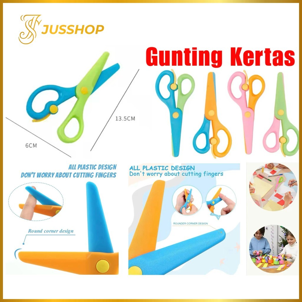 

Gunting Kertas Anak Warna Warni Gunting Kertas Pengaman Plastik Safety Scissors Serbaguna