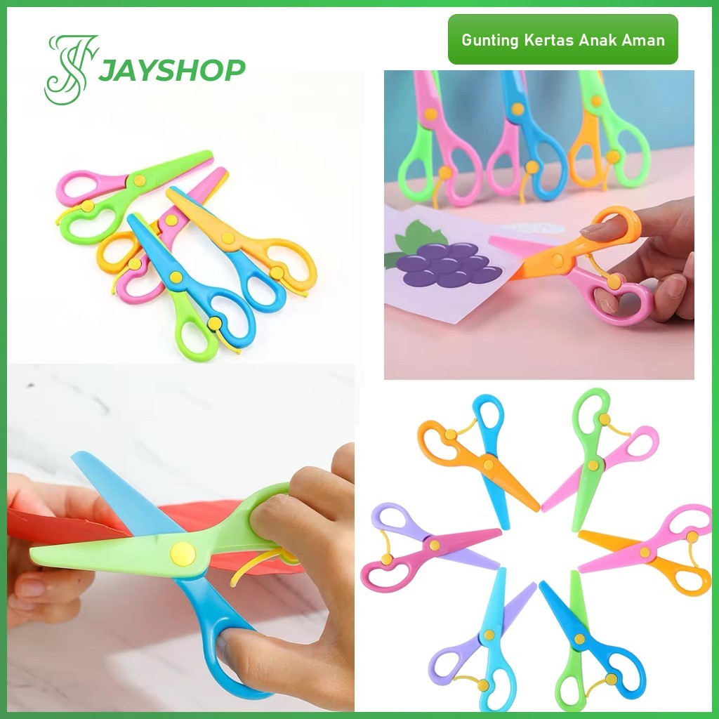 

Gunting Kertas Anak Warna Warni Gunting Kertas Pengaman Plastik Safety Scissors