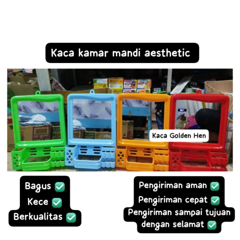 KACA KAMAR MANDI || KACA KAMAR MANDI GOLDEN HEN || KACA KAMAR MANDI GANTUNG || KACA KAMAR MANDI WARN