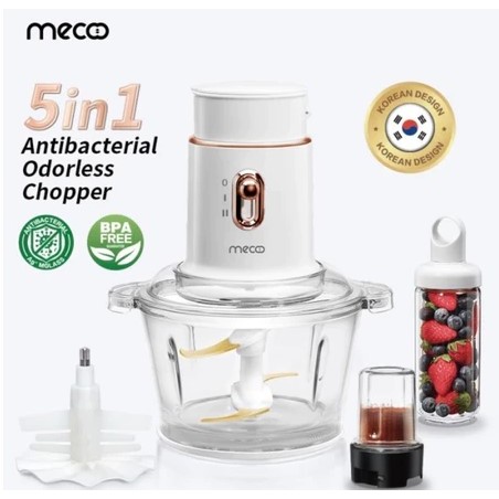 Mecoo Aesthetic 5 in 1 Antibacterial Odorless Chopper / Baby Food Processor / Chopper Daging MECOO- 
