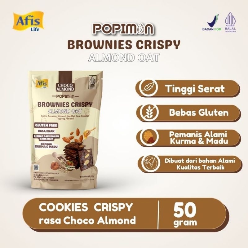 

Afis popimon brownies crispy kurma & madu choco almond