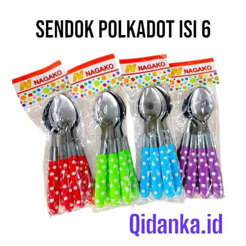 Sendok Set Polkadot Sendok Makan Isi 6pcs