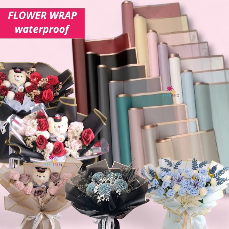

(ISI 20 LBR 1 PACK) KERTAS BUNGA FRAME GOLD/WRAPPING PAPER/ WRAP BUNGA/FLOWER