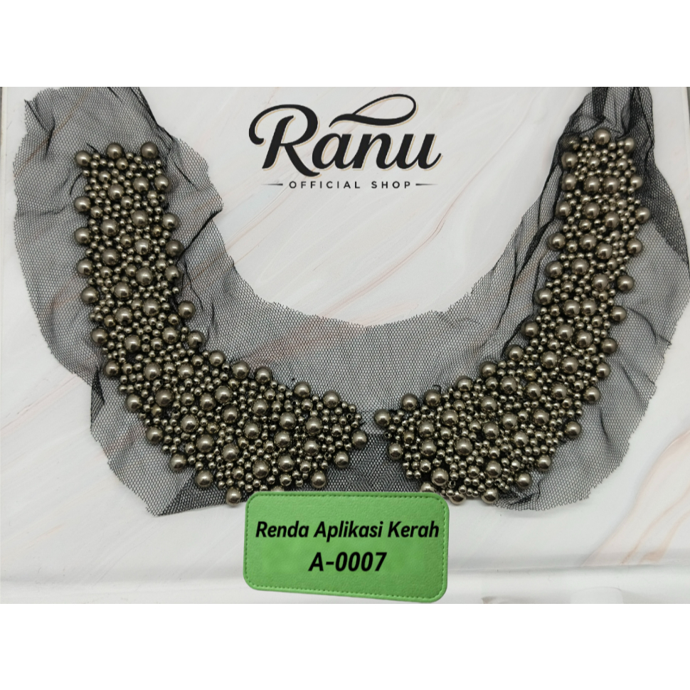 RANU RENDA KERAH -  APLIKASI KERAH - APLIKASI BAJU - RENDA DADA MURAH VARIASI A-0007 (Harga =7RB / B