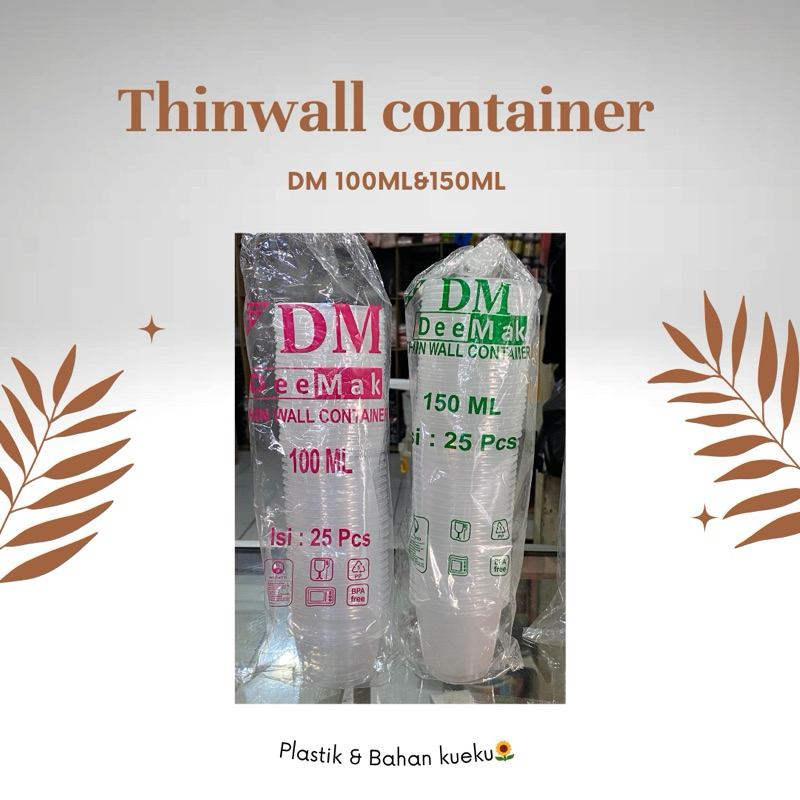 Thinwall DM 100ml / Thinwall DM 150ml / Container DM Thinwall / Wadah pudding/ wadah ager/ mangkok p