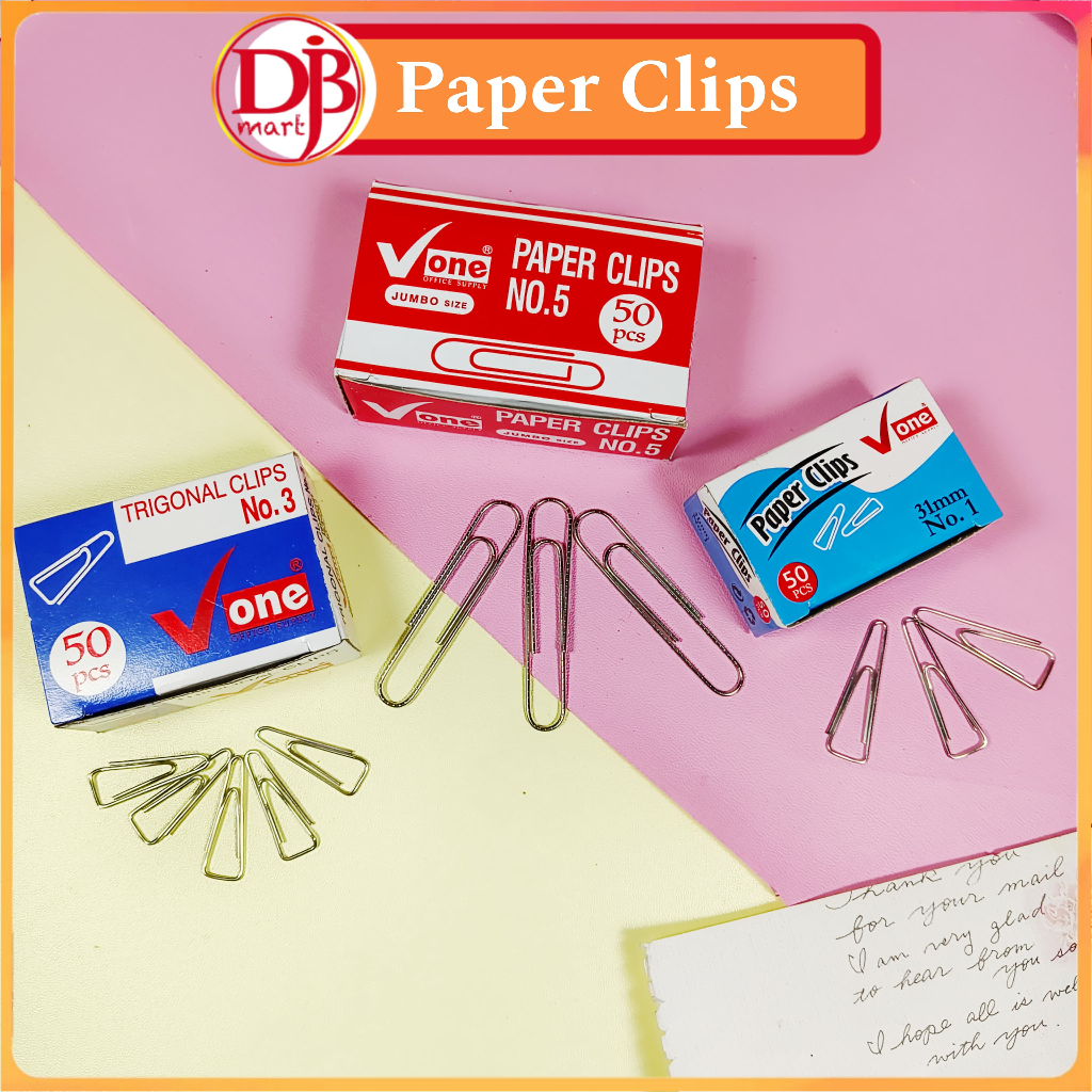 

DJB - Paper Clip Merek V - ONE | Klip Kertas Besar | Penjepit Kertas Kecil | Push Pin Premium