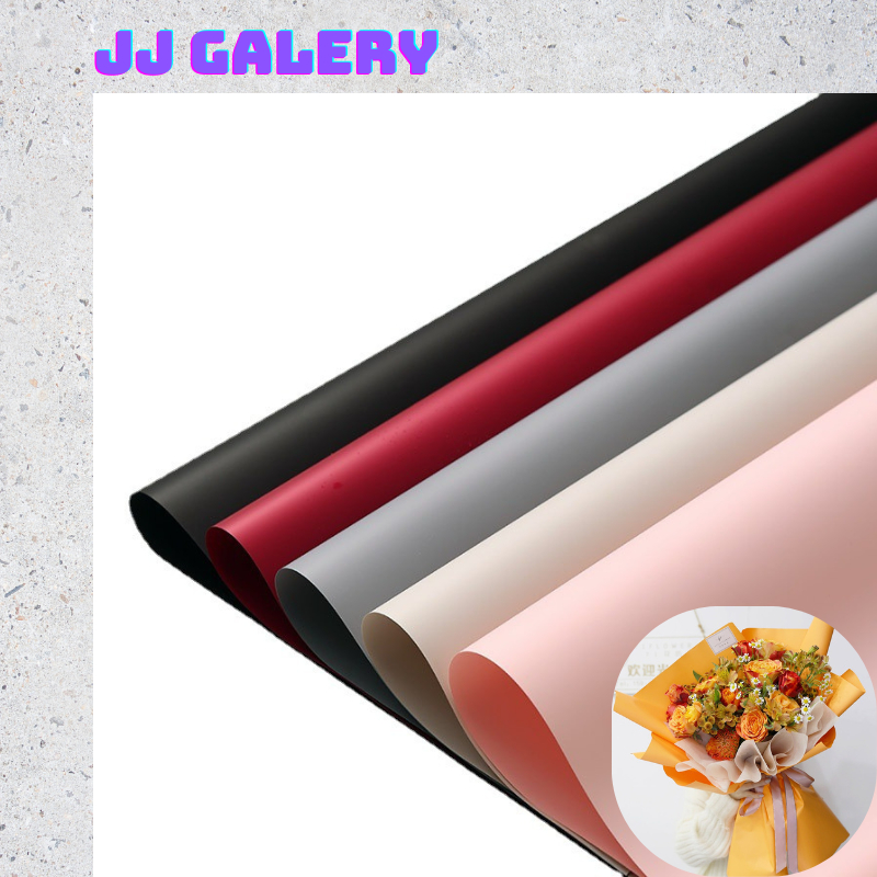 

Isi 20 LEMBAR Kertas Buket Polos Warna Solid Opp Flower Wrapping Cellophane Full Color KB008