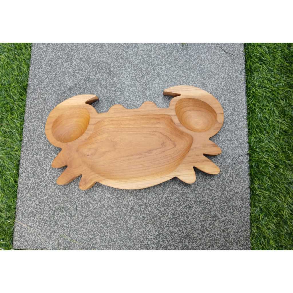 Miracle Homedecor - Koleksi Piring Kayu Karakter Hewan , Piring Kepiting, Piring makan anak, Piring 
