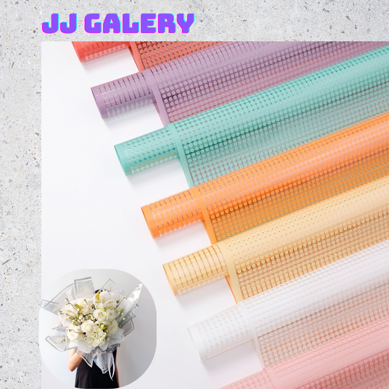 

Kertas Buket Bunga Wisuda Anniversary Romantis Gift Polkadot Transparan List Flower Wrapping Cellophane Florist KB015