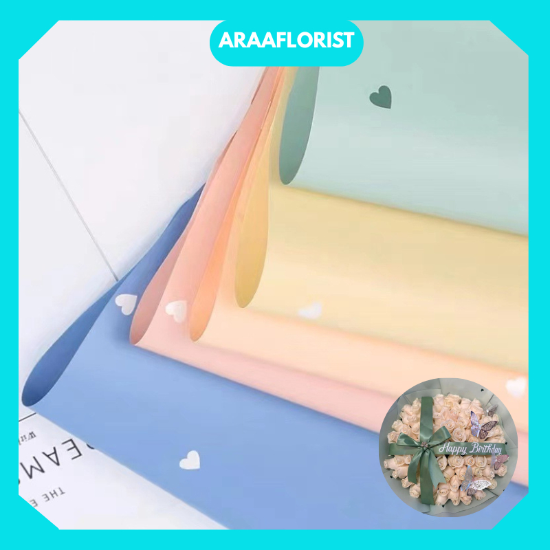 

KB058 Flower Wrapping Kertas Buket Bunga LOVE Polkalove Cellophane Florist