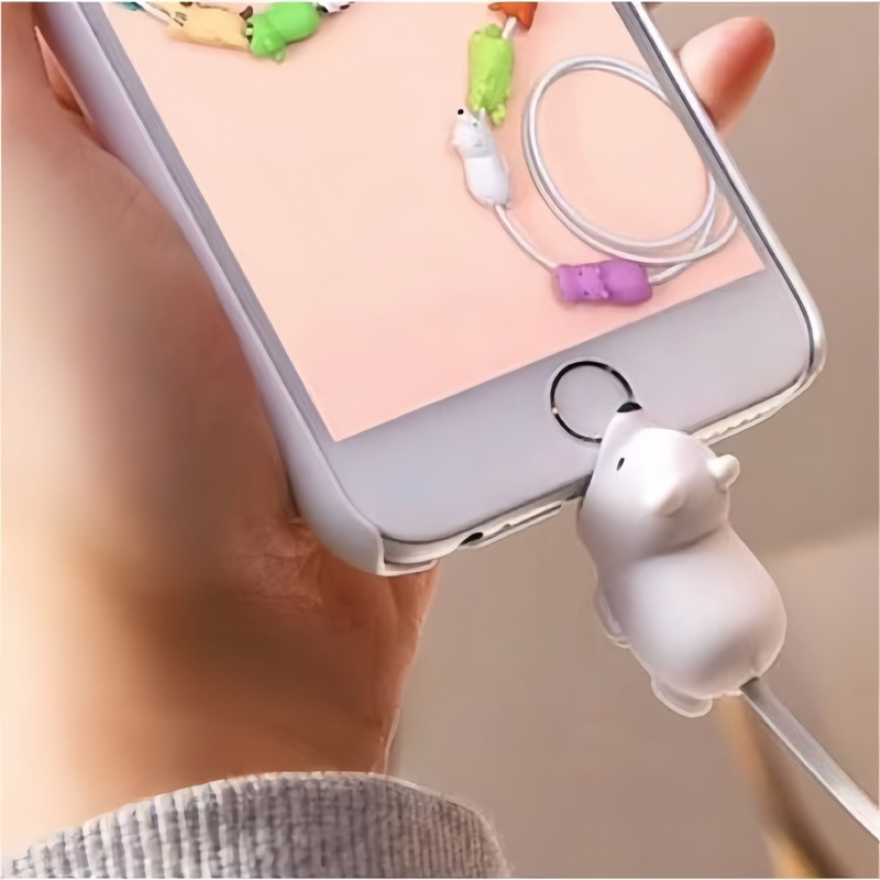 [𝐍𝐄𝐖] Cable Protector Saver Bite Tie Animal Casan Hp Ponsel Charger Pelindung Ujung Kabel Hewan Hand