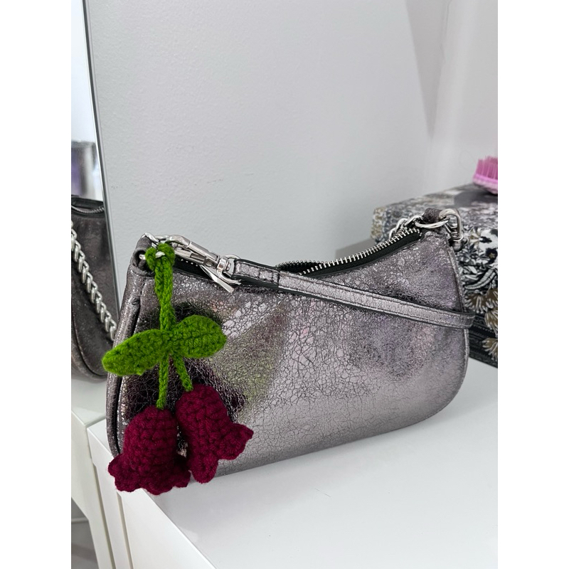 Gantungan Tas Rajut Bungga Lily of the Valley Bag charm crochet flower