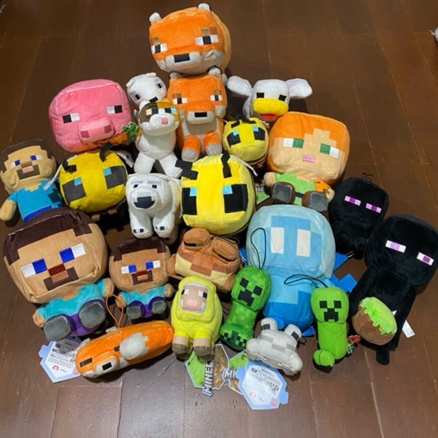 ORIGINAL PLUSH plushie Minecraft boneka game steve alex creeper enderman allay fox pig bee polar bea