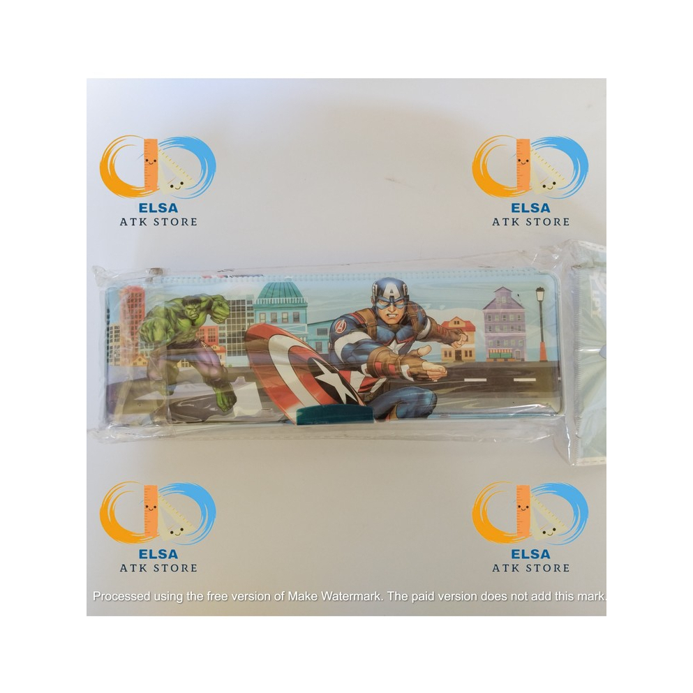 

Tempat Pensil Kotak Pensil Magnet Karakter 2 Sisi dengan Rautan Mini merk LPY