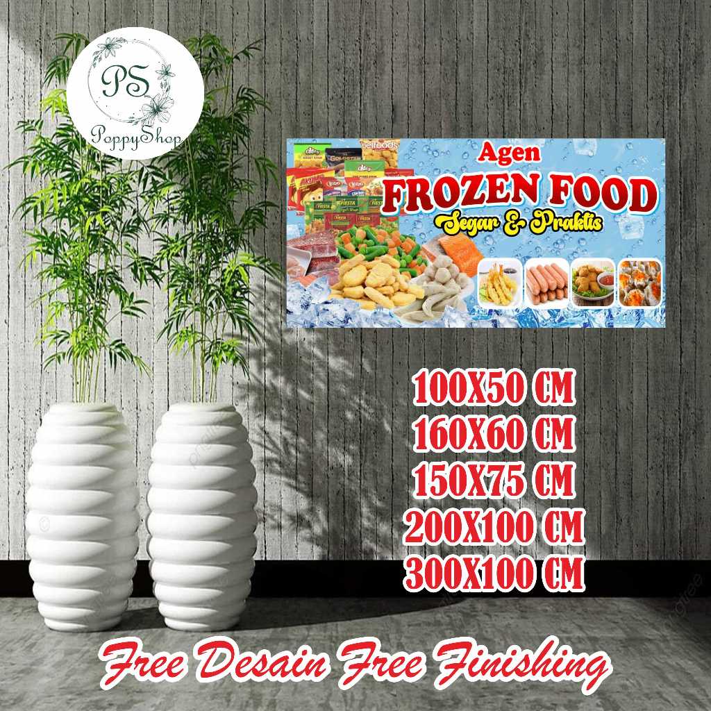 Spanduk Banner 100X50 CM Agen Frozen Food Bisa Custom Desain