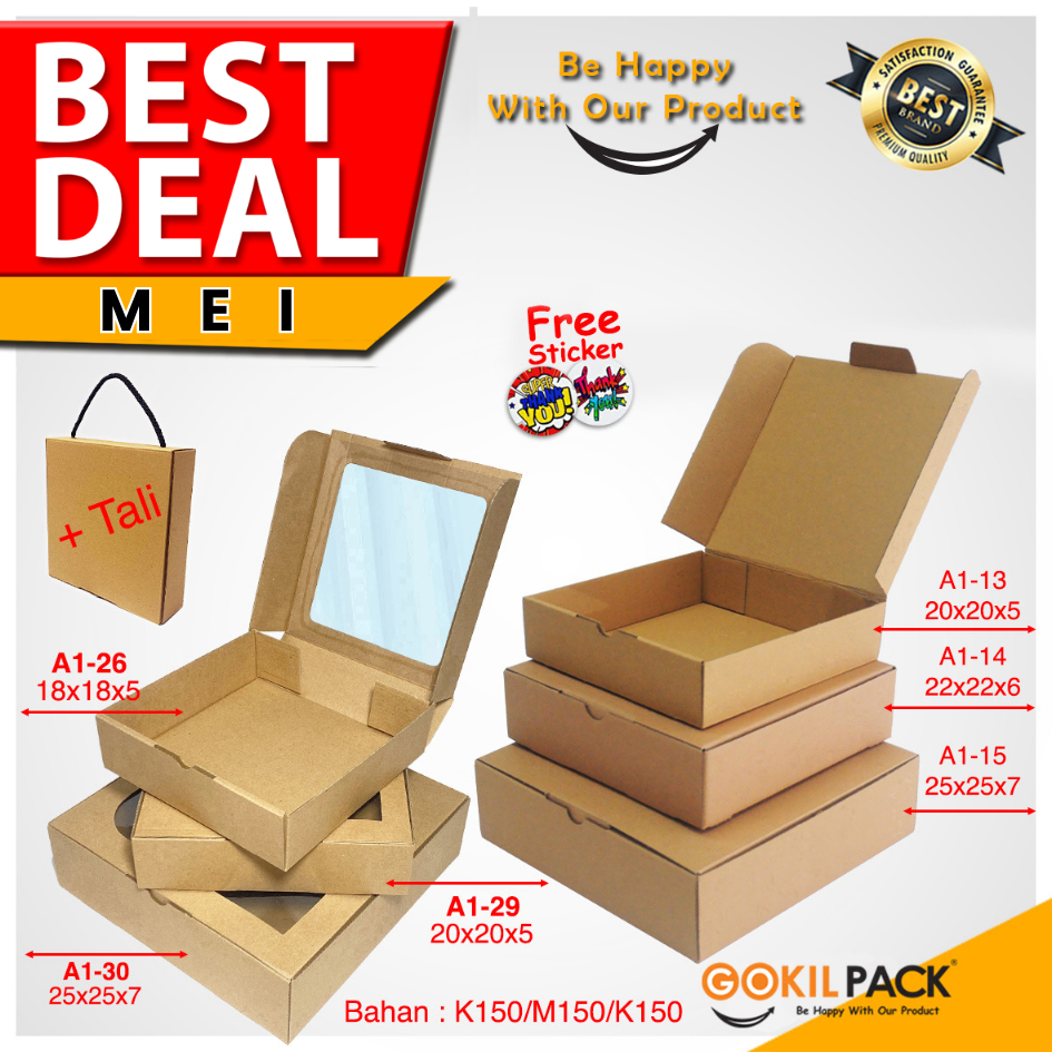

Kotak Kue | Dus Kue | Kotak Serbaguna | Kotak Murah Kraft 20X20X5 I A1-13
