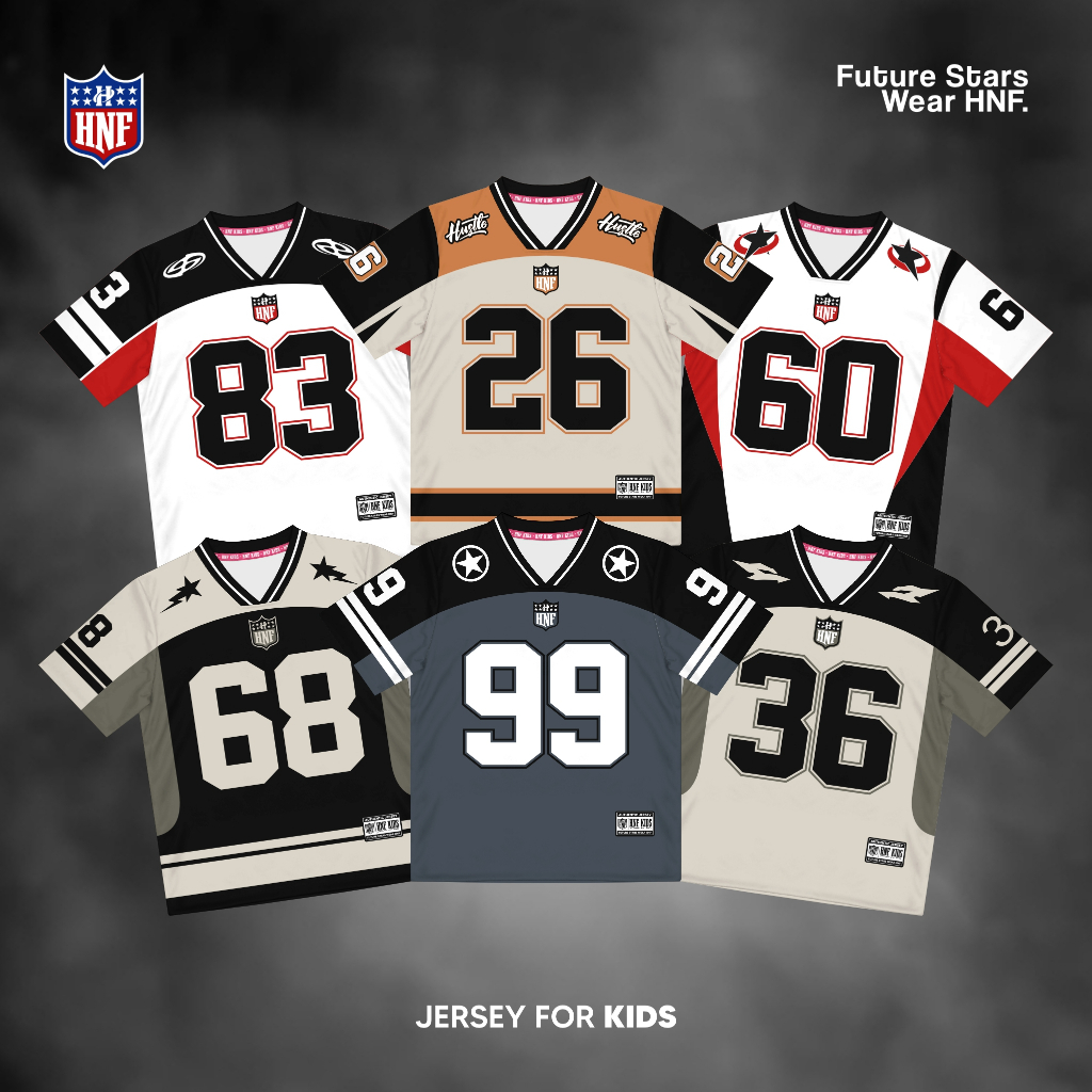 HNF JERSEY ANAK LAKI LAKI  STREETWEAR 2 SAMPAI 10 TAHUN / JERSEY ANAK NUMBER SERIES / BAJU ANAK LAKI