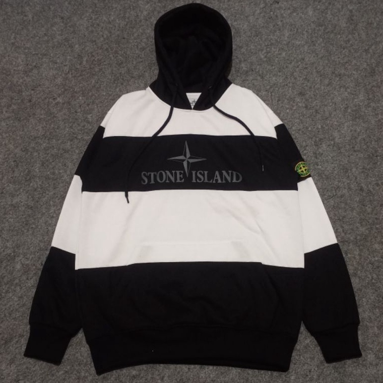 55CHEKOUT Jaket Hoodie Stoneisland Original Full Tag Combi Pria Wanita Jaket Hoodie Casual Stoneisla