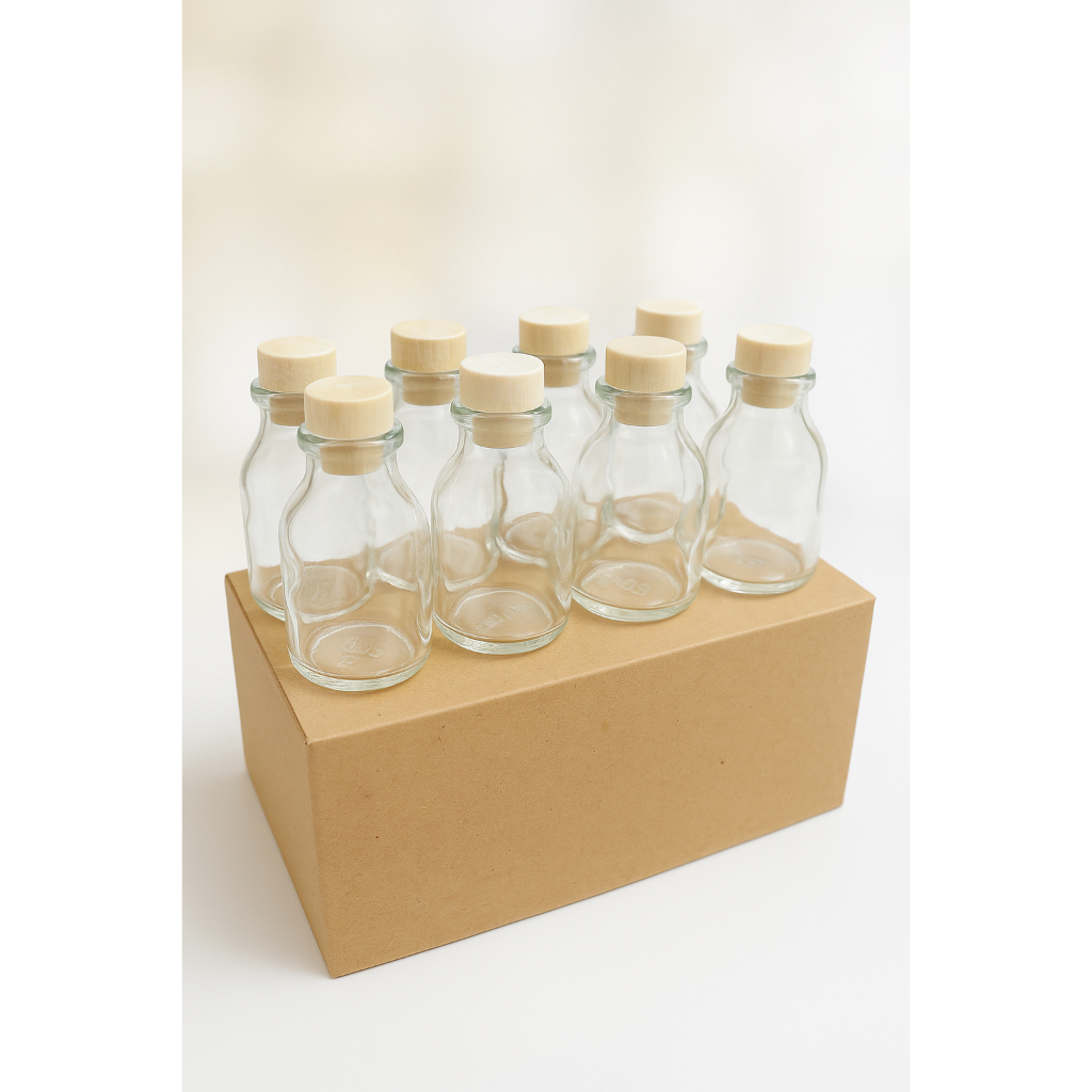 BOTOL ASI / KOTAK 50ml botol asi  ISI 8 PCS  / BOTOL SOUVENIR KACA  / Botol asi / botol asi tutup ka