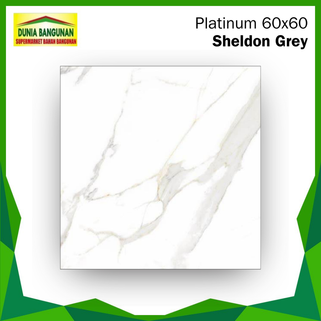 Keramik Lantai 60x60 Platinum Sheldon Grey Keramik Carara Licin / Keramik Lantai Marmer / Keramik Ma