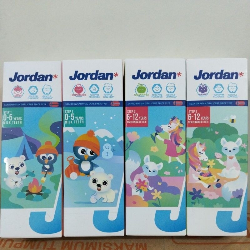 JORDAN STEP  0-5 TAHUN, 6-12 TAHUN (PASTA GIGI)