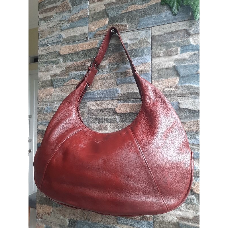 Totebag Maroon SACSNY - TAS PRELOVED BRANDED