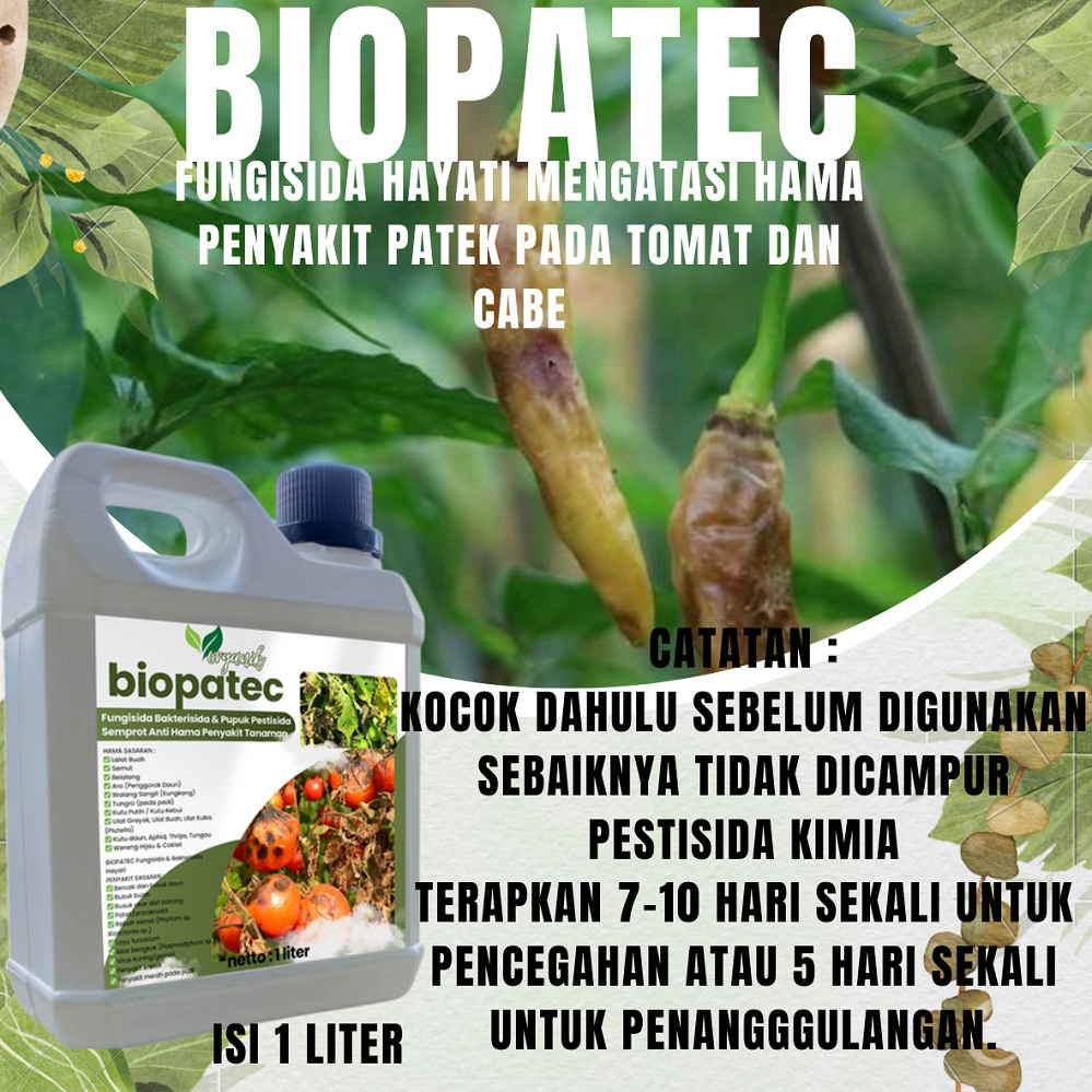 BIOPATEC 1 liter Fungisida Hayati Mengatasi Penyakit Kresek pada Mentimun Padi & Tanaman Lainnya