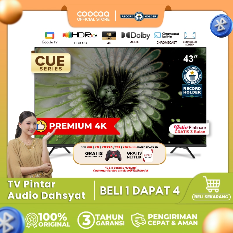 [NEW] [Google TV] COOCAA TV 43 inch - Smart TV - Digital TV - Netflix & Youtube - Google Assistant -