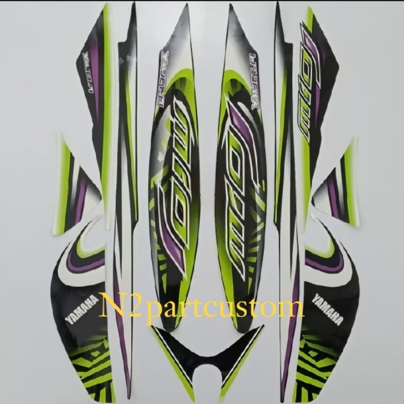 Striping stiker polet motor Yamaha MIO J Mio J 2012 sporty hijau putih