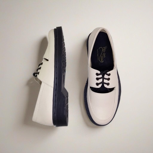 BIG SIZE 45.44.43.42.41.40 Sepatu Docmart Wanita Loafers Cream Jumbo Casual Cantik