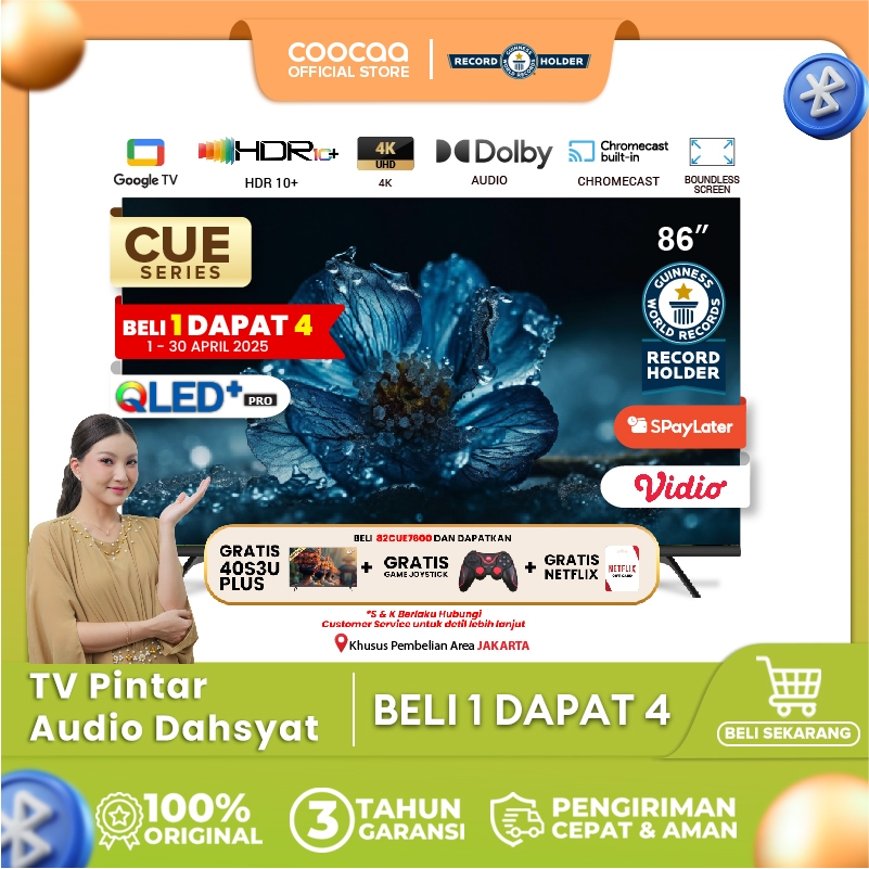 [NEW] [Google TV] COOCAA TV 86 inch - Smart TV - Digital TV - Netflix & Youtube - Google Assistant -
