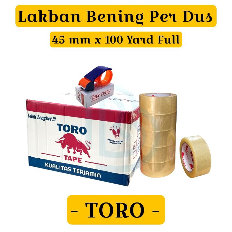

LAKBAN Bening / Coklat 45 mm x 100 Yard Full Per Dus 72 pcs - TORO