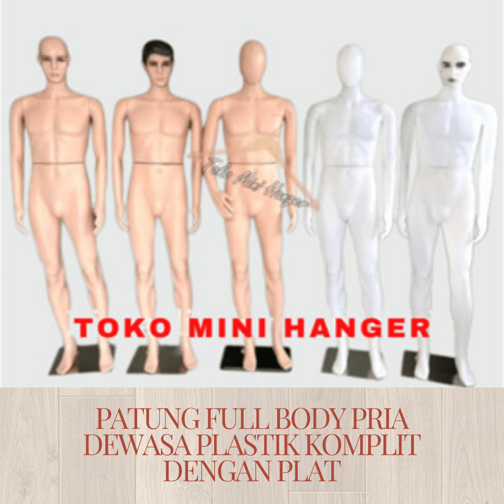 PATUNG FULL BODY PRIA DEWASA PLASTIK KOMPLIT DENGAN PLAT