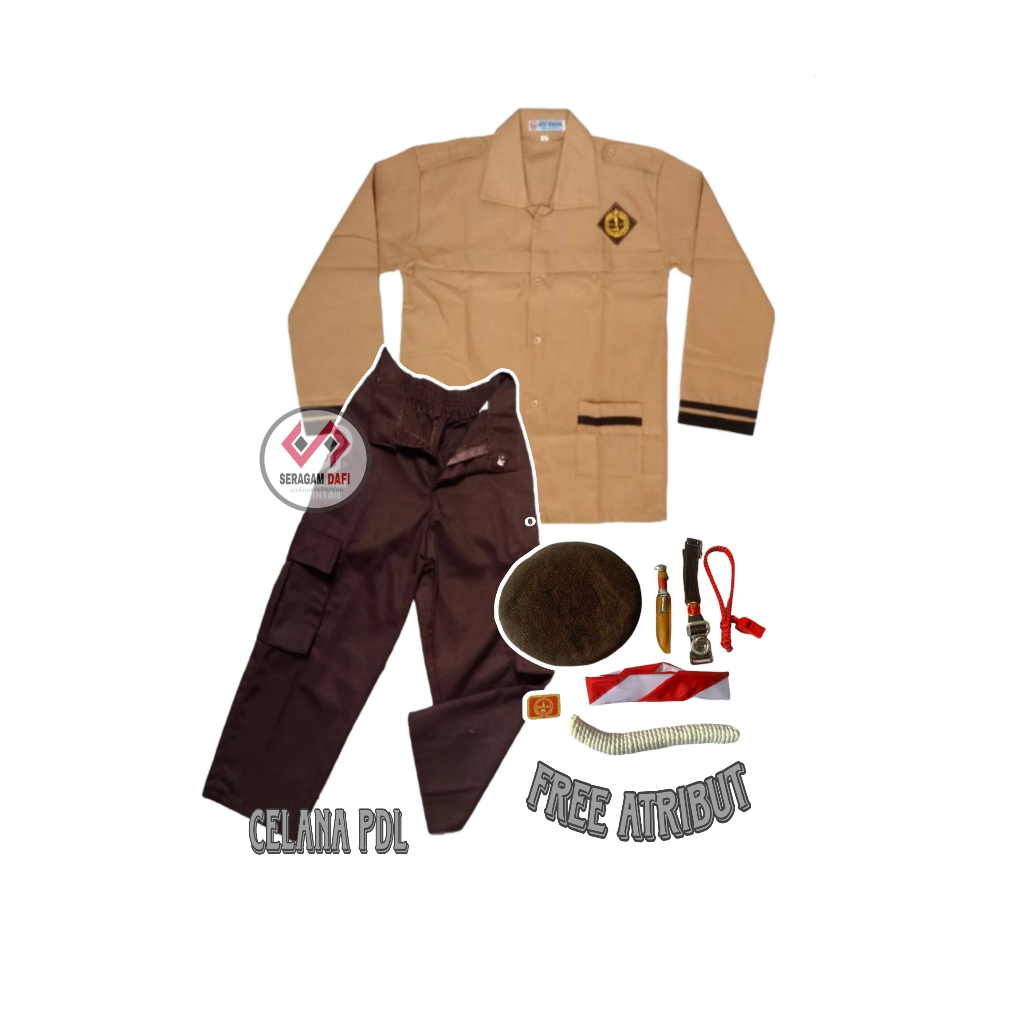 Setelan Seragam Pramuka Siaga SD Panjang Celana PDL Anak Laki-Laki Kelas 1-6 SD Free Atribut Pramuka