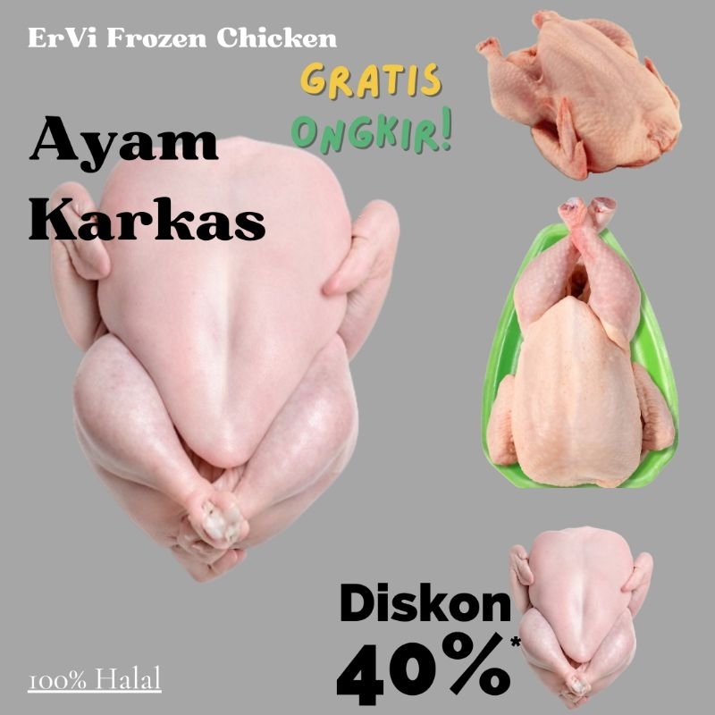 

AYAM KARKAS POTONG UTUH FROZEN CP HALAL 1000 GR - 1100 GR