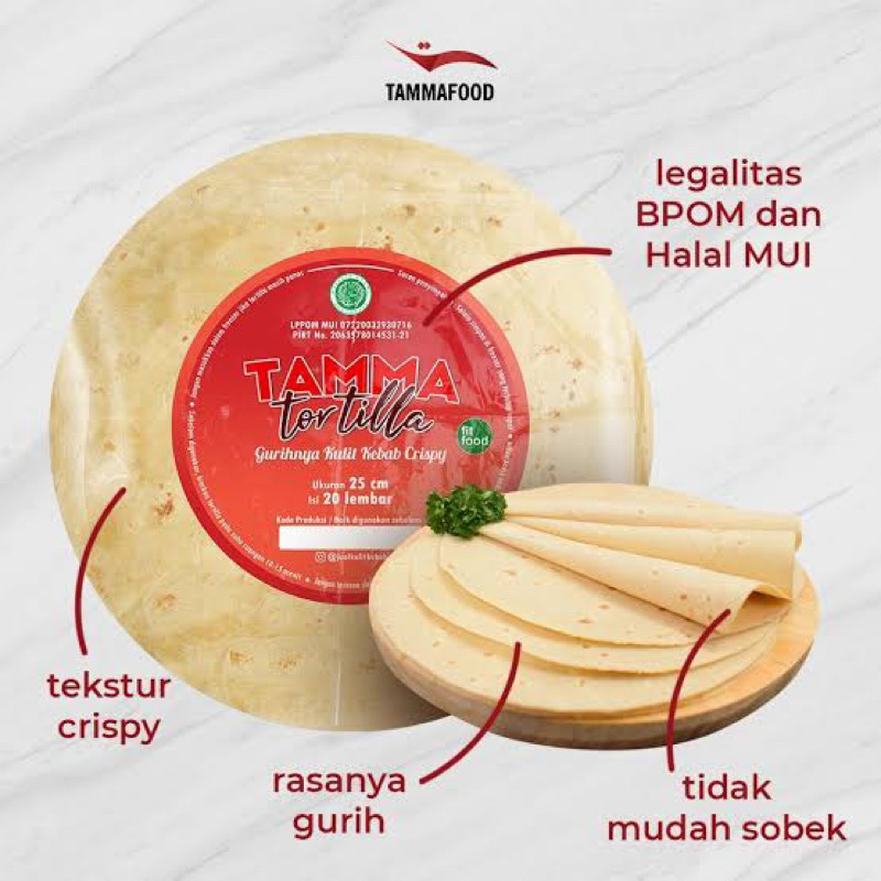 

TORTILLA TB Uk. 25 Cm Isi 20 Lembar