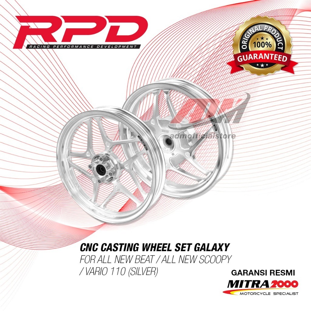 Velg RPD Racing bintang Galaxy All New Beat / All New Scoopy / Vario 110 CNC Casting veleg Vspeed