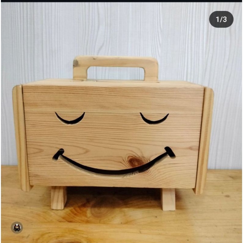 tempat tisu smile bahan kayu jatilondo