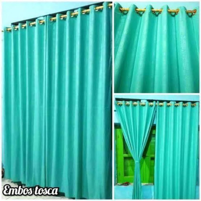 KAIN GORDEN BLACKOUT UNTUK PINTU ATAU GORDEN JENDELA ATAU TIRAI MINIMALIS HIJAU TOSCA