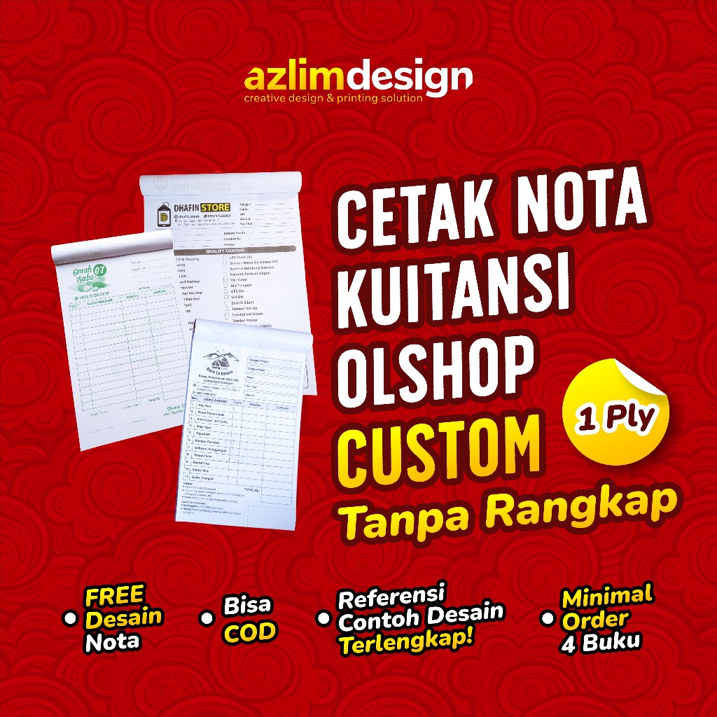 

CETAK NOTA KWITANSI CUSTOM 1 PLY OLSHOP