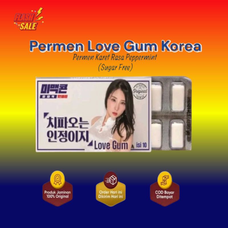 

Permen Love gum 1 pack isi 10 biji Bkin GraH ladies miss woman girl model wanita