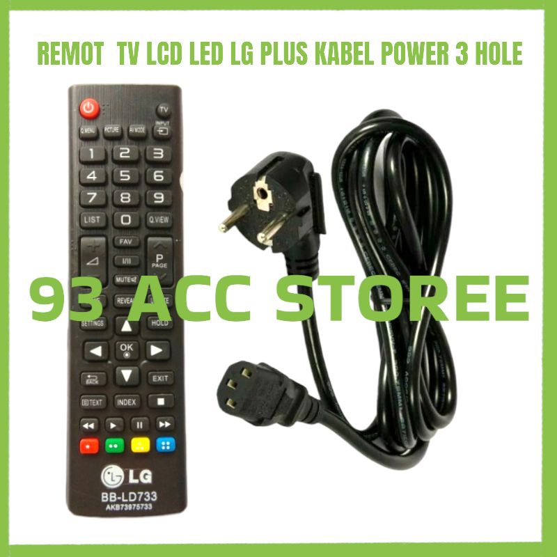 kabel power tv LED LCD LG plus remot LG 2 pc