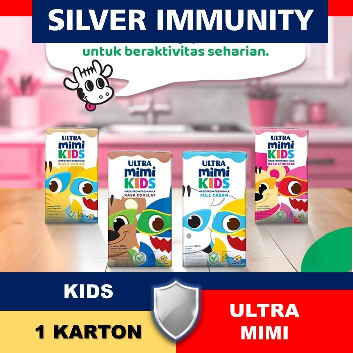 

KARTONAN SUSU ULTRA MIMI 125ML 40 PCS UHT COKLAT/FULL CREAM/ VANILA/ STROBERI