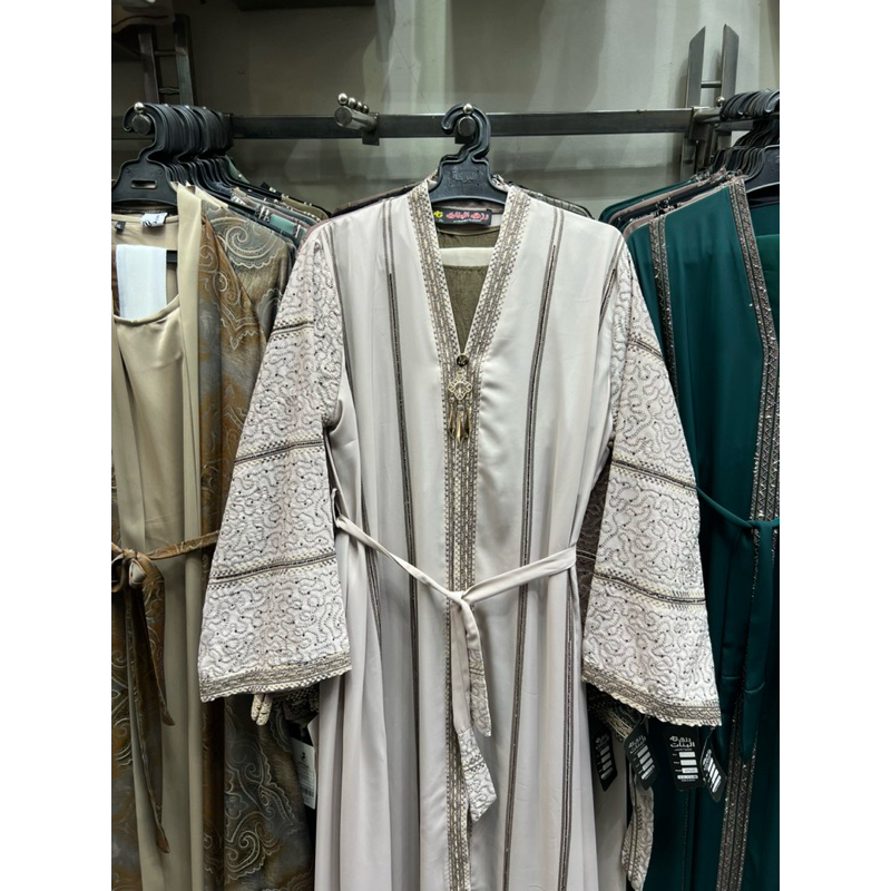 SET ABAYA INNER + OUTER STRIP || ABAYA IMPORT MESIR BEST SELLER || ABAYA IMPOR MESIR ORIGINAL