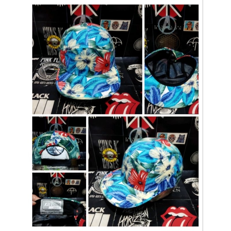 topi second import sport five panel leather strap KBETHOS AOP series