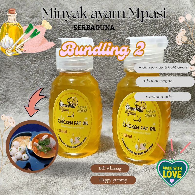 

[ 2 botol ] Chicken Fat Oil 100 ml minyak ayam MPASI Serbaguna / Minyak ayam untuk mie