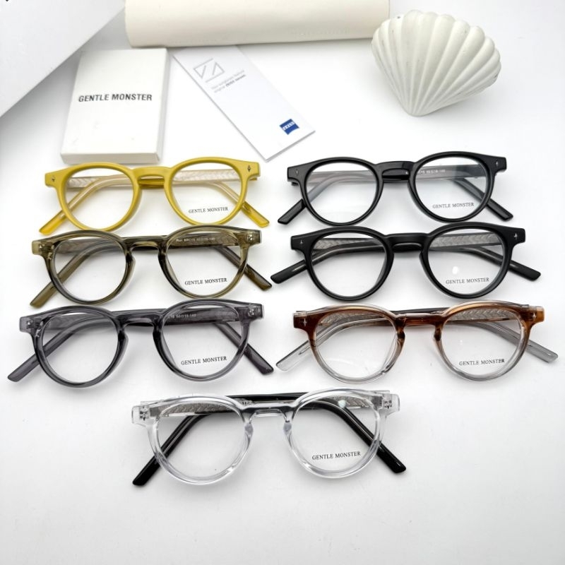 Kacamata Wanita/Pria Bulat Antiradiasi Photocromic Bluecromic minus Normal Silinder