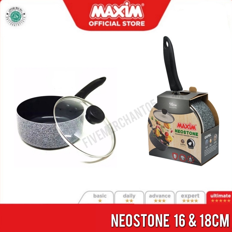 55TOP SALE Sauce Pan Maxim Neostone 18 16cm Panci Saus Marble Ceramic Ant Lengket Panci Keramik Anti