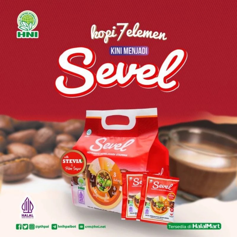 

KOPI SEVEL - Kopi Herbal 7 Elemen Menjaga Kesehatan Tubuh HNI HPAI isi 10/20 Sachet
